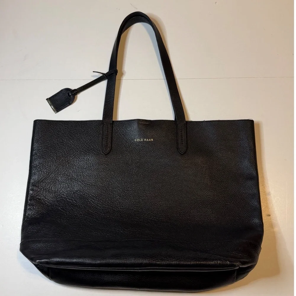 Cole Haan Pebbled Leather Shoulder Tote Bag Large Handbag